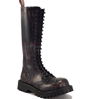 Topánky Steel 20 Dierkové UK Vlajka Stierané